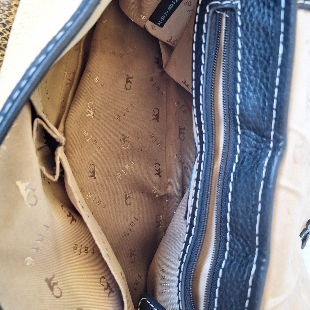 Vintage Rafe New York Alvear 2006 Sisal Snakeskin Leather Boho Bag Tassel Y2K - Picture 12 of 16